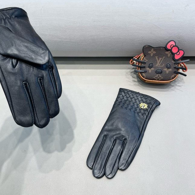 TOUCHSCREEN GLOVES WITH COUPLES EDITON IN BLACK LAMBSKIN 398765