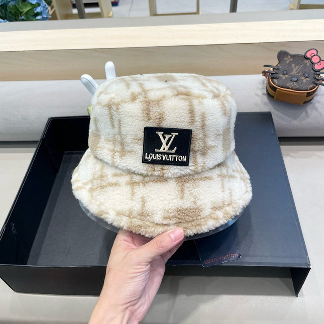 BUCKET HAT IN WHITE MIX BEIGE FLEECE 404740