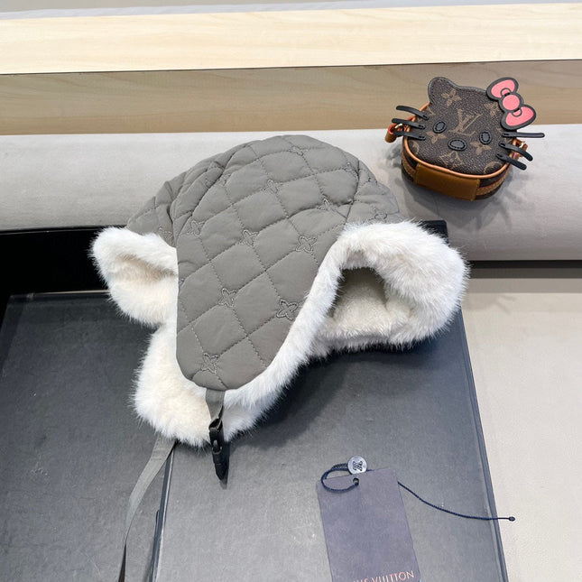 TRAPPER HAT IN GRAY COTTON 411229