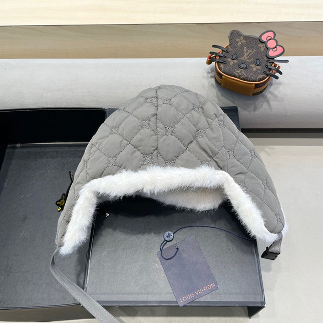 TRAPPER HAT IN GRAY COTTON 411229