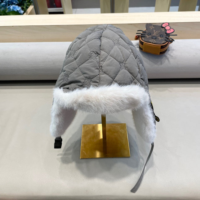 TRAPPER HAT IN GRAY COTTON 411229