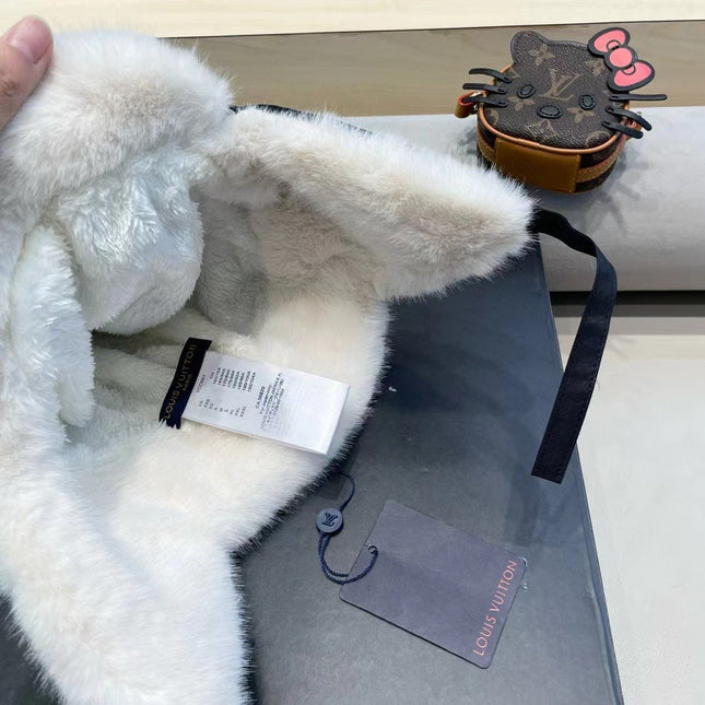 TRAPPER HAT IN BLACK COTTON 411231