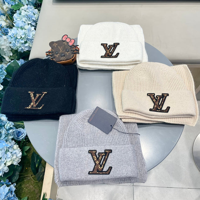 SET CLASSIC SCARF AND HAT IN GRAY WOOL 414787