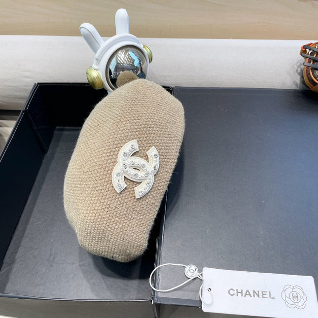 BERET HAT IN ECRU TAN COTTON AND LINEN 417834