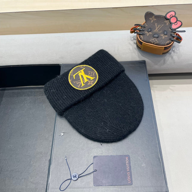 KNITTED BEANIE HAT IN BLACK WOOL AND RABBIT FUR 417754