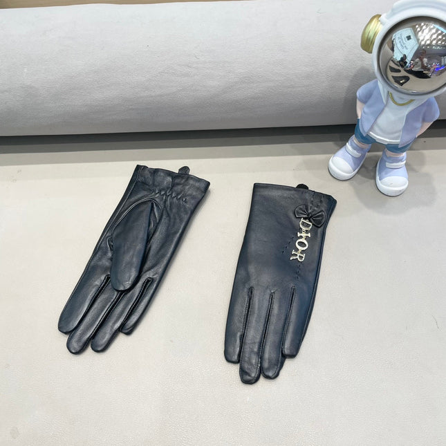 GLOVES WITH BOW IN BLACK LAMBSKIN 423411