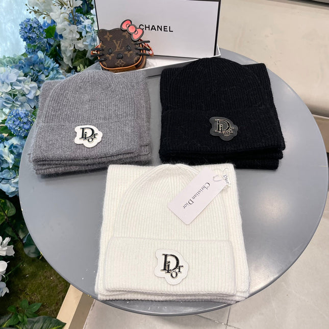 SET SCARF AND HAT IN BLACK CASHMERE WOOL 433243