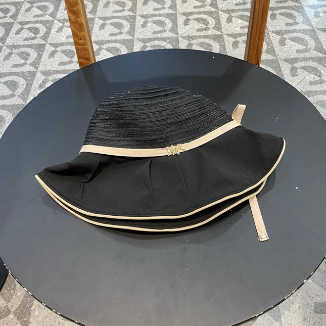 STRIPED BUCKET HAT IN BLACK COTTON 434998