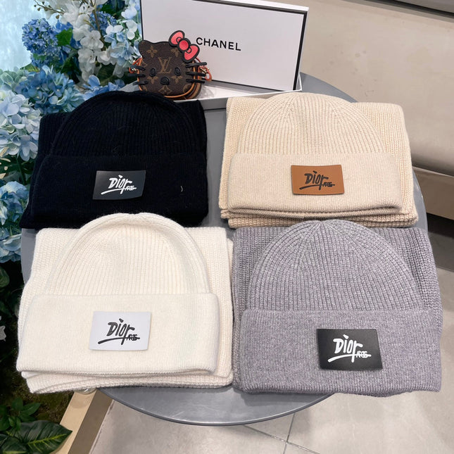 SET CLASSIC SCARF AND HAT IN WHITE RABBIT WOOL 434624