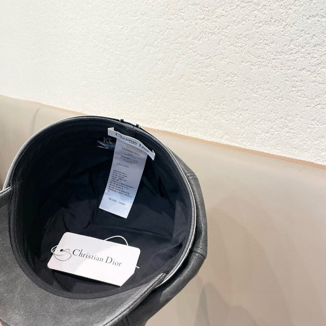 BAKER BOY HAT IN DARK GRAY LEATHER 436764