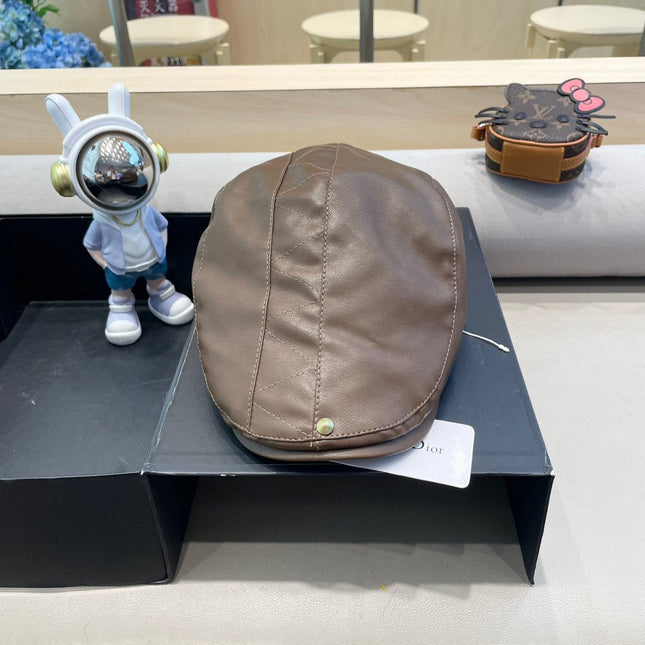 BAKER BOY HAT IN WALNUT BROWN LEATHER 436765