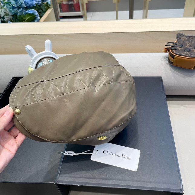 BAKER BOY HAT IN GRAYISH BROWN LEATHER 436767