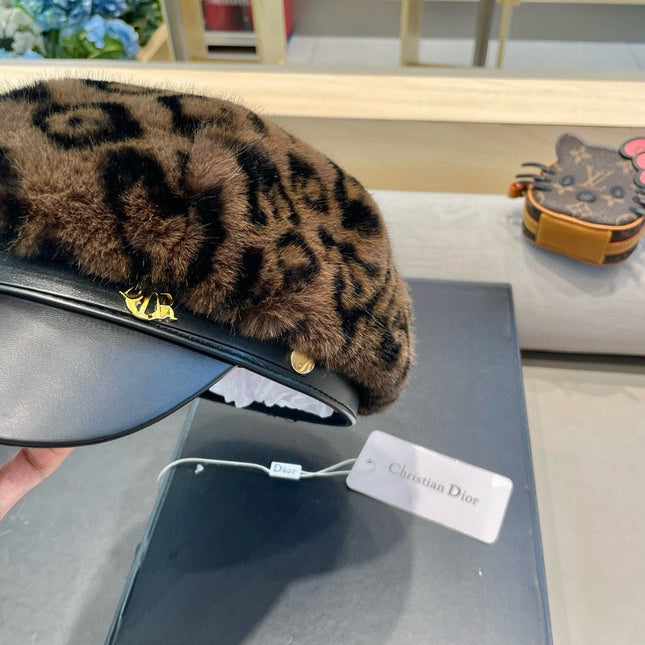 BAKER BOY HAT IN CHOCOLATE BROWN MINK FUR 438090