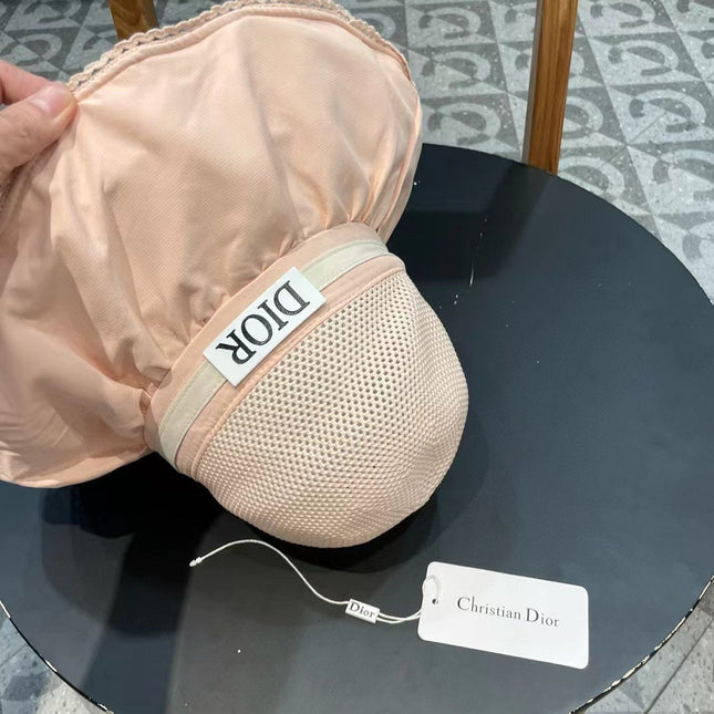 PALE BEIGE STRAW BUCKET HAT WITH BOW FABRIC BORDER 439647