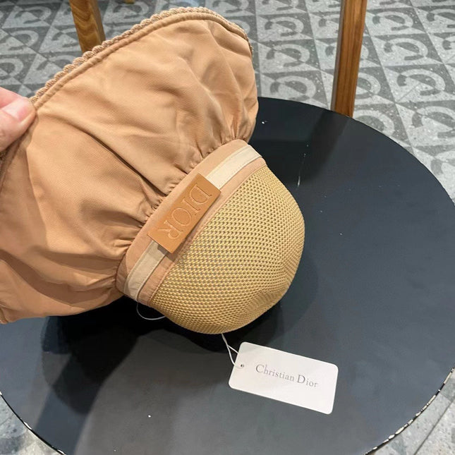 BUFF BEIGE STRAW BUCKET HAT WITH BOW FABRIC BORDER 439648