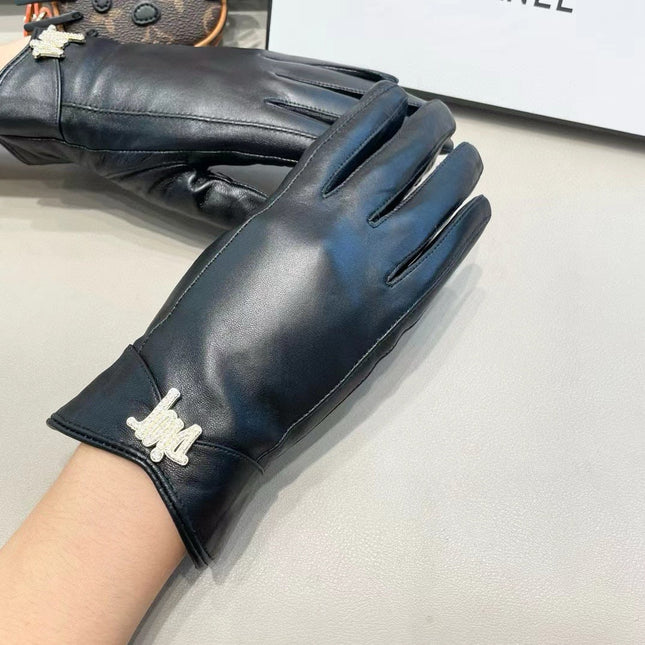 GLOVES IN BLACK LAMBSKIN AND FLEECE LINING 456278
