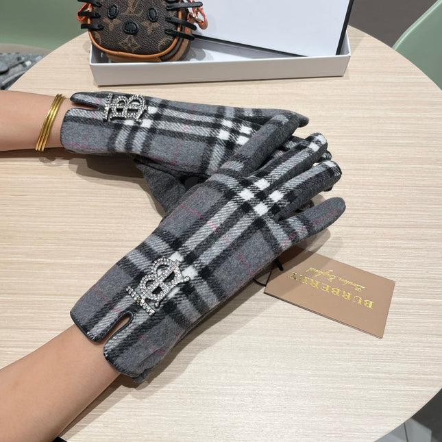 GLOVES IN GRAPHITE GRAY WOOL 463815