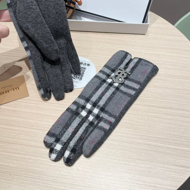 GLOVES IN GRAPHITE GRAY WOOL 463815