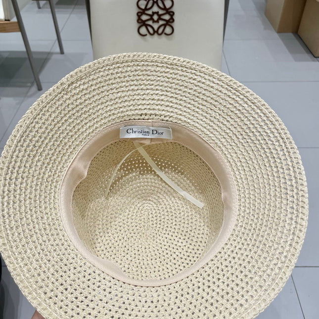 BUCKET HAT 57 CM IN CREAM WHITE RAFFIA 653738