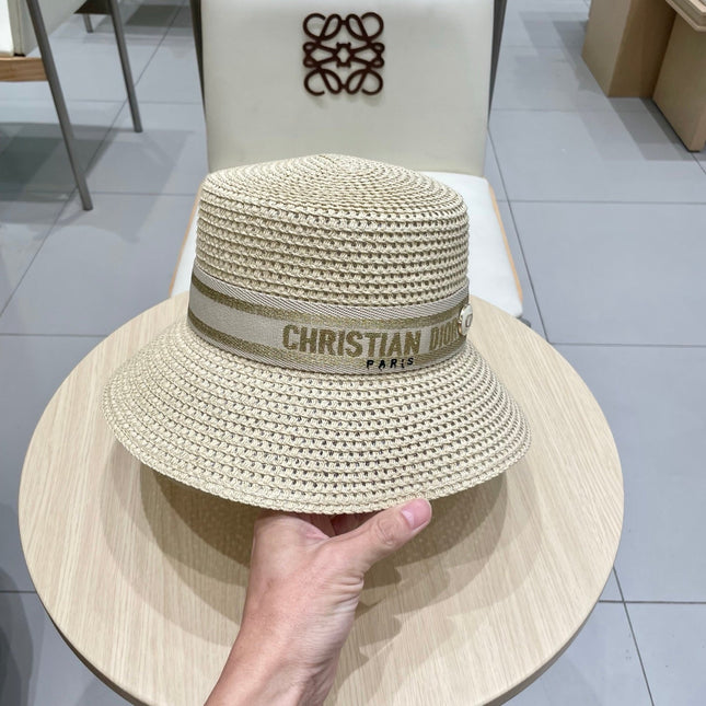 BUCKET HAT 57 CM IN CREAM WHITE RAFFIA 653738