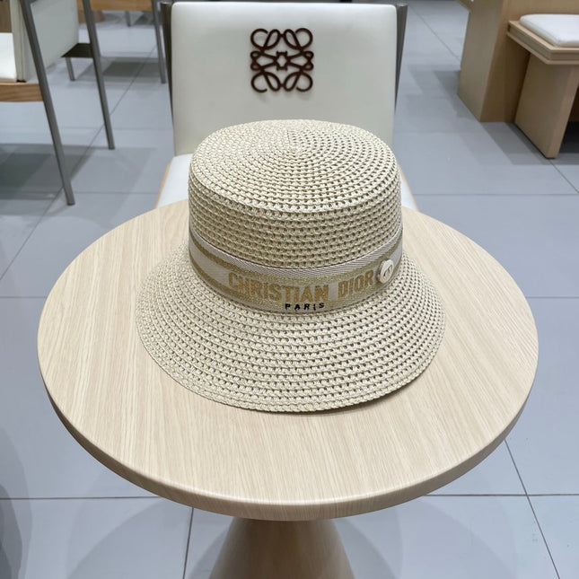 BUCKET HAT 57 CM IN CREAM WHITE RAFFIA 653738