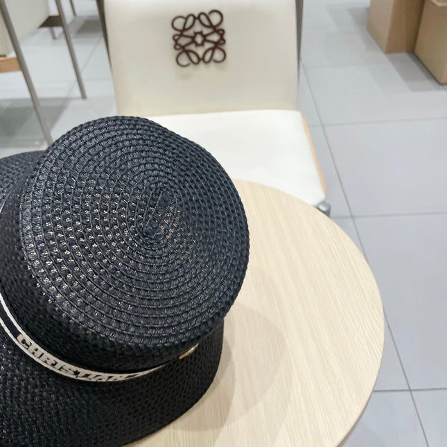 BUCKET HAT 57 CM IN BLACK RAFFIA 653741