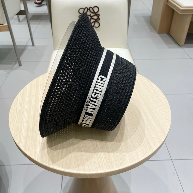 BUCKET HAT 57 CM IN BLACK RAFFIA 653741