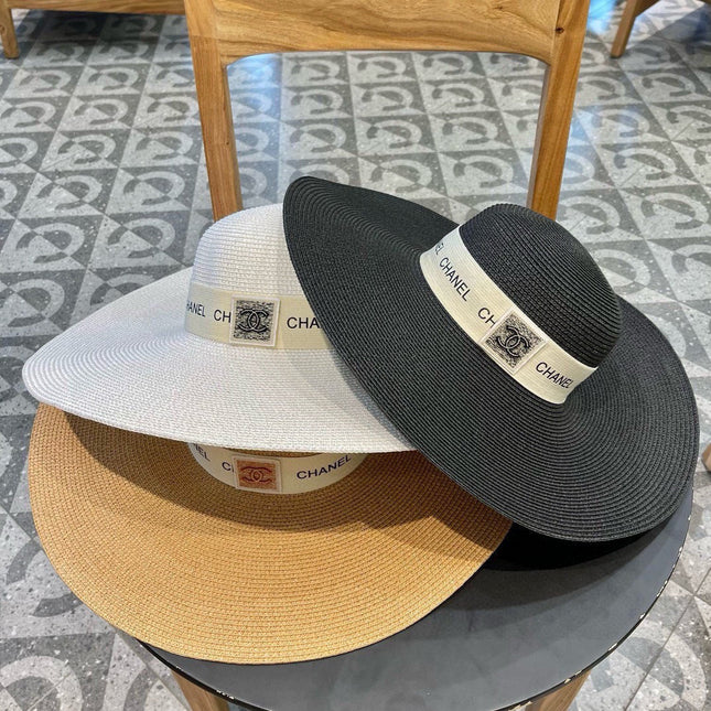WIDE BRIM STRAW HAT BLACK 672709