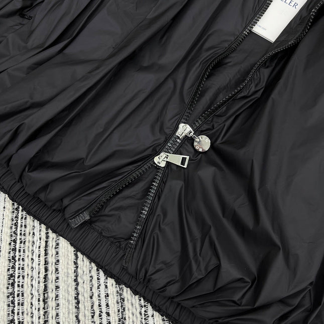 MONCLER ZIP-UP JACKET WITH STAND COLLAR IN BLACK 267979