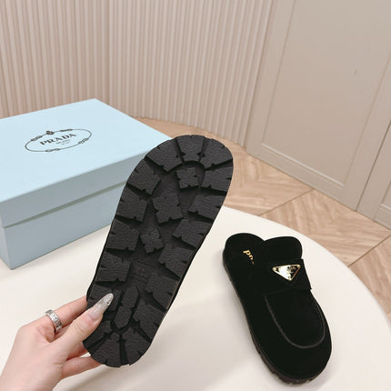 PRA SABOTS MULES BLACK SUEDE