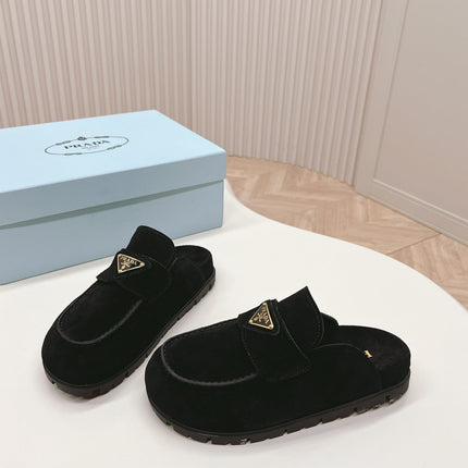 PRA SABOTS MULES BLACK SUEDE