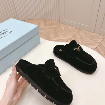 PRA SABOTS MULES BLACK SUEDE