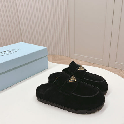 PRA SABOTS MULES BLACK SUEDE