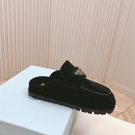 PRA SABOTS MULES BLACK SUEDE