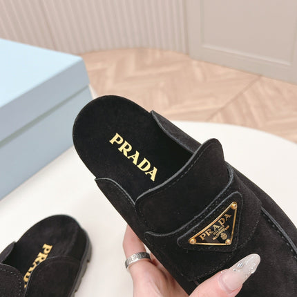 PRA SABOTS MULES BLACK SUEDE