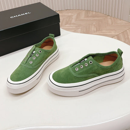 Double C Platform Biscuit Shoes Fabric Cool Green