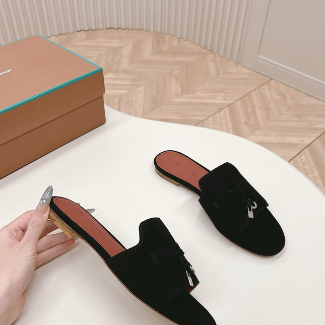 LP SUMMER CHARMS SANDALS IN BLACK SUEDE