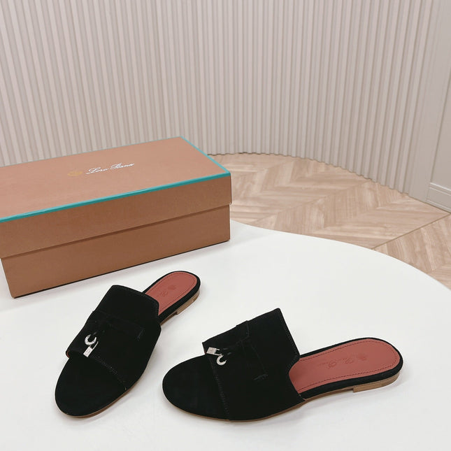 LP SUMMER CHARMS SANDALS IN BLACK SUEDE