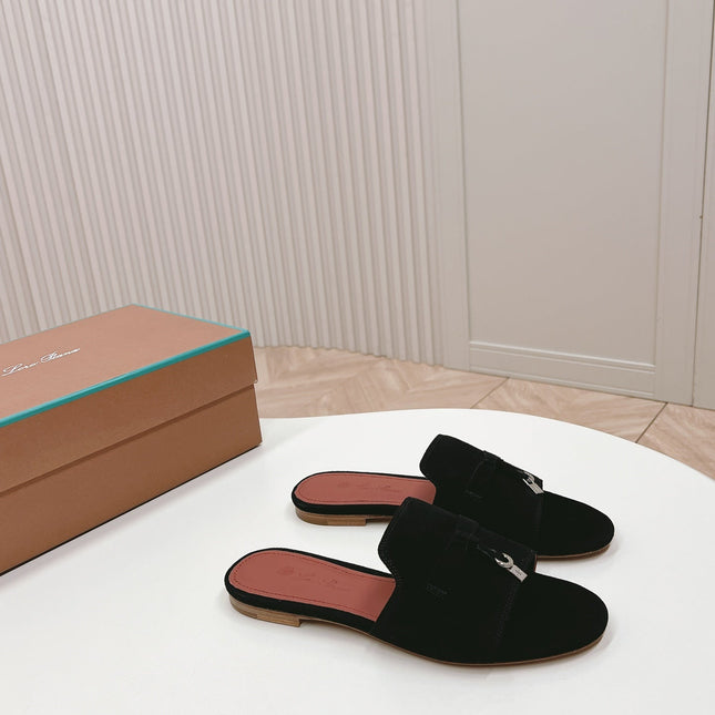 LP SUMMER CHARMS SANDALS IN BLACK SUEDE