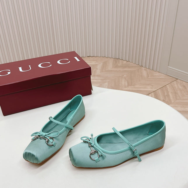 GG BALLET FLAT ARCTIC SILK