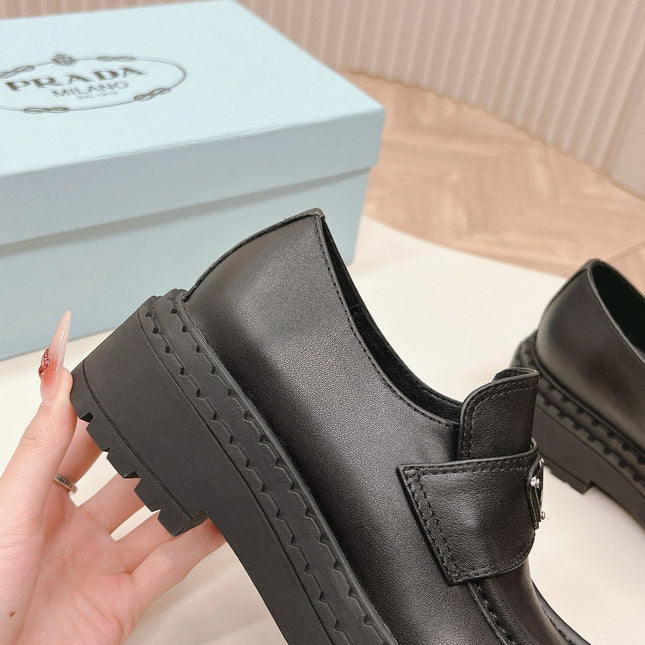 PRA BRUSHED MONOLITH LOAFERS BLACK CALFSKIN