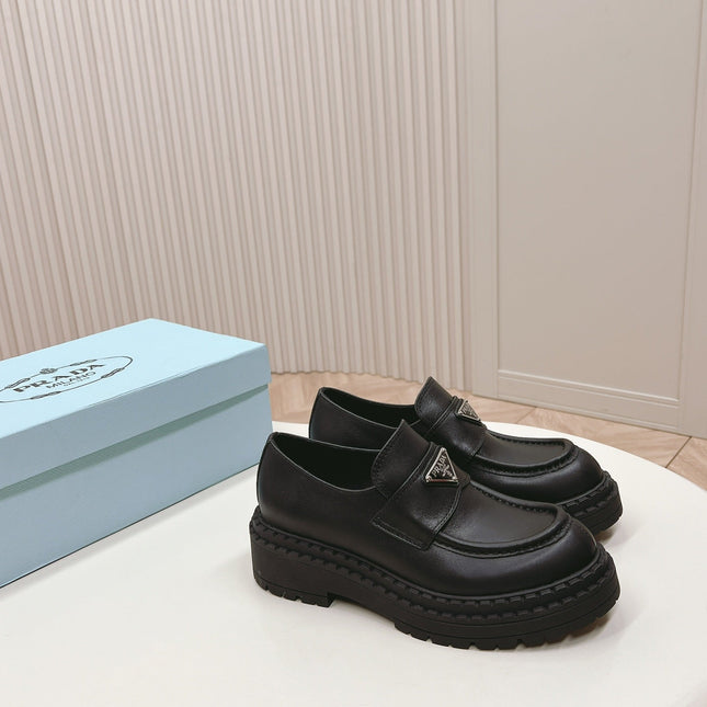 PRA BRUSHED MONOLITH LOAFERS BLACK CALFSKIN