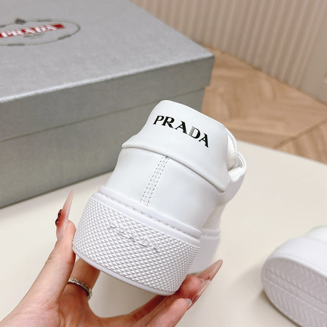 PRA LOGO OUTLET BASIC SNEAKERS WHITE CALFSKIN