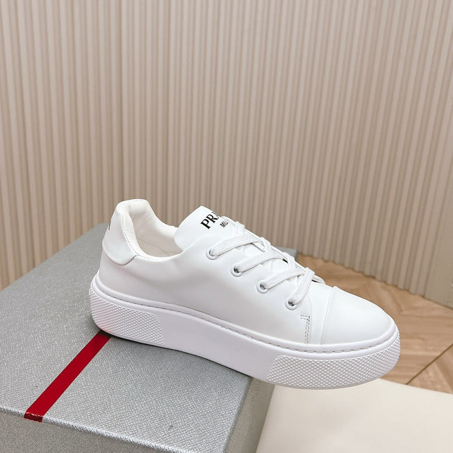 PRA LOGO OUTLET BASIC SNEAKERS WHITE CALFSKIN