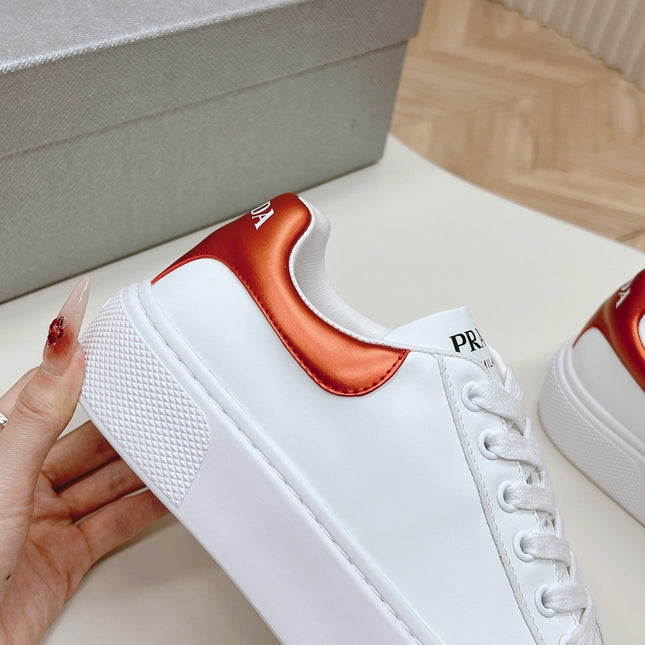 PRA RETRO SNEAKERS WHITE AND CRIMSON CALFSKIN