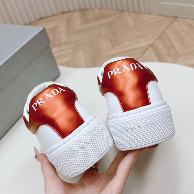 PRA RETRO SNEAKERS WHITE AND CRIMSON CALFSKIN