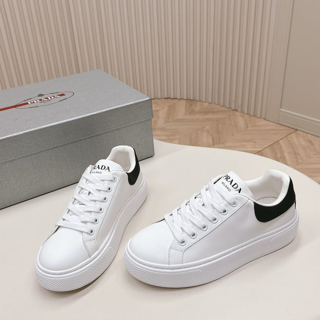 PRA RETRO SNEAKERS WHITE AND BLACK CALFSKIN