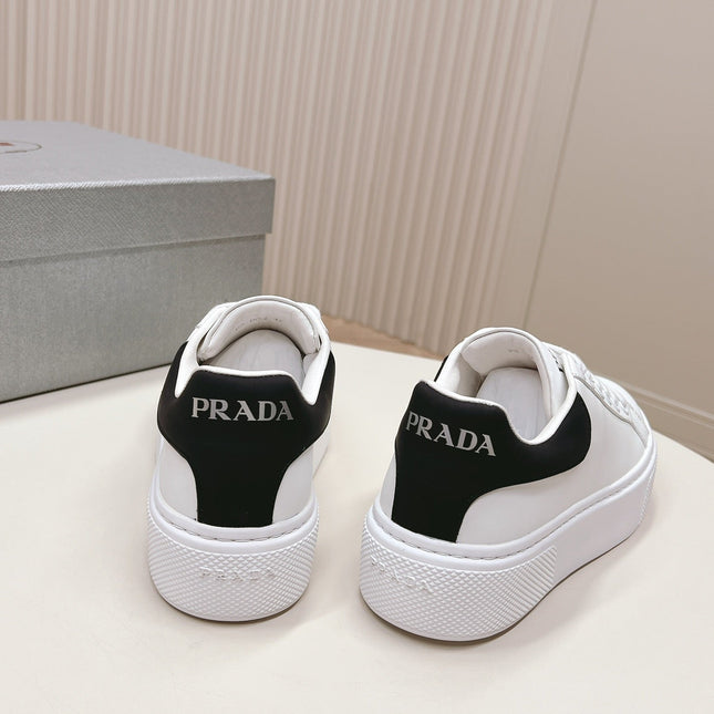 PRA RETRO SNEAKERS WHITE AND BLACK CALFSKIN