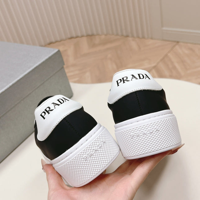 PRA LEATHER LOGO OUTLET SNEAKERS BLACK CALFSKIN