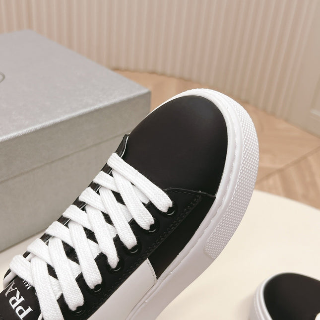 PRA LEATHER LOGO OUTLET SNEAKERS BLACK CALFSKIN